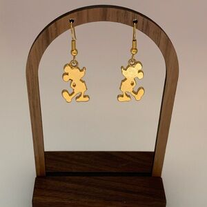 Gold Tone Mickey Mouse Character Earrings
